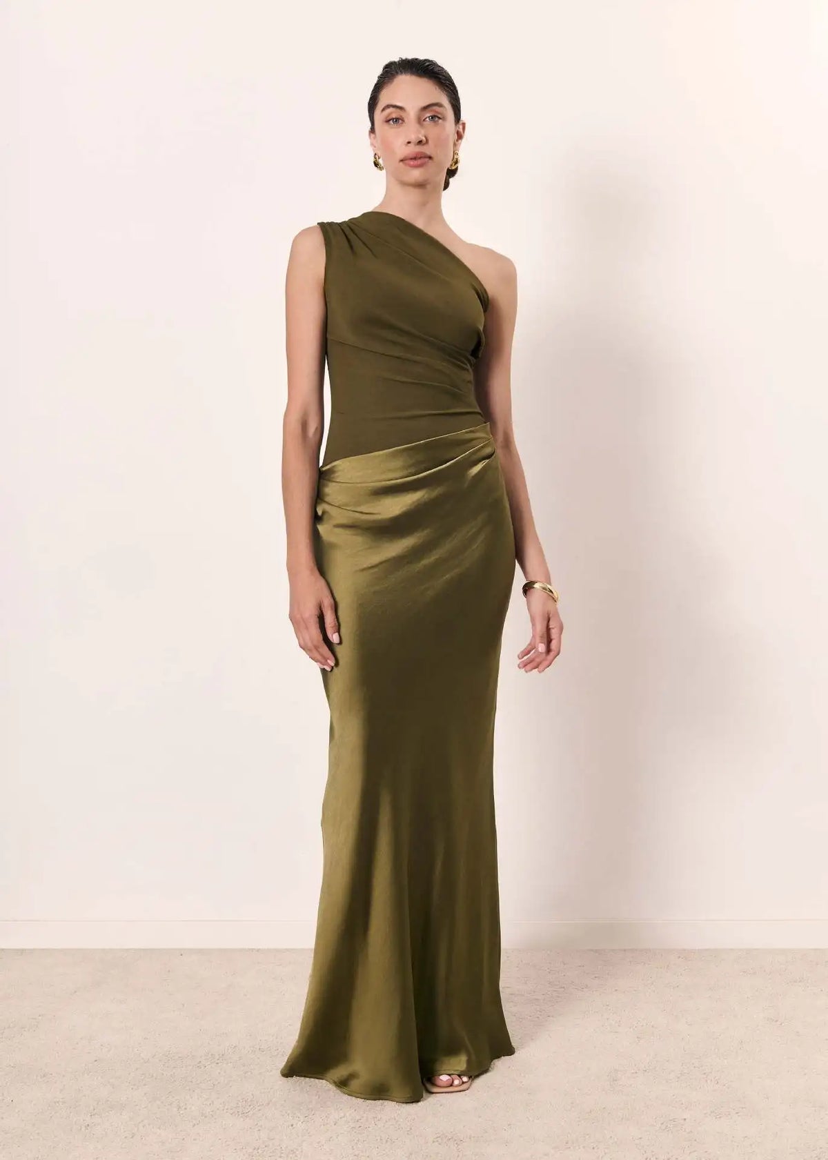 Diane & Susan™ | Maxi Dress with a Guilt in Satin