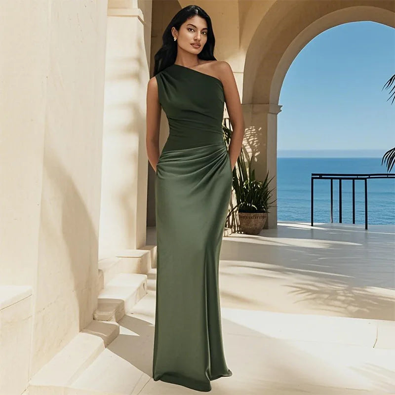 Diane & Susan™ | Maxi Dress with a Guilt in Satin