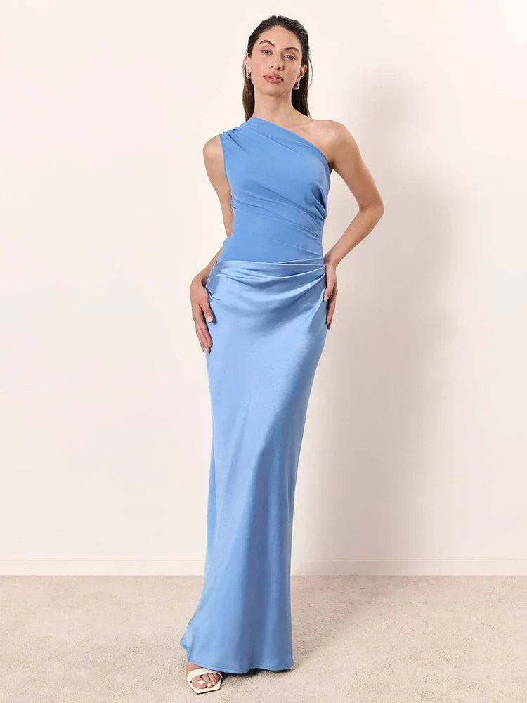 Diane & Susan™ | Maxi Dress with a Guilt in Satin