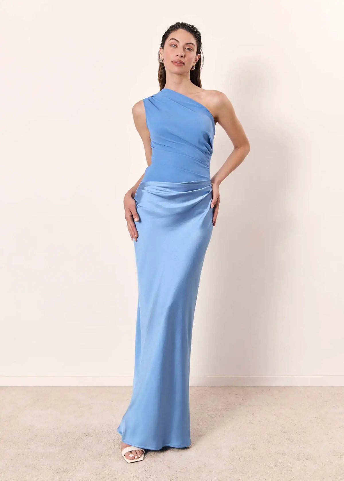 Diane & Susan™ | Maxi Dress with a Guilt in Satin