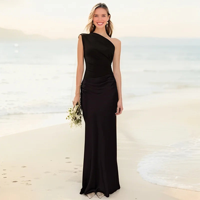 Diane & Susan™ | Maxi Dress with a Guilt in Satin