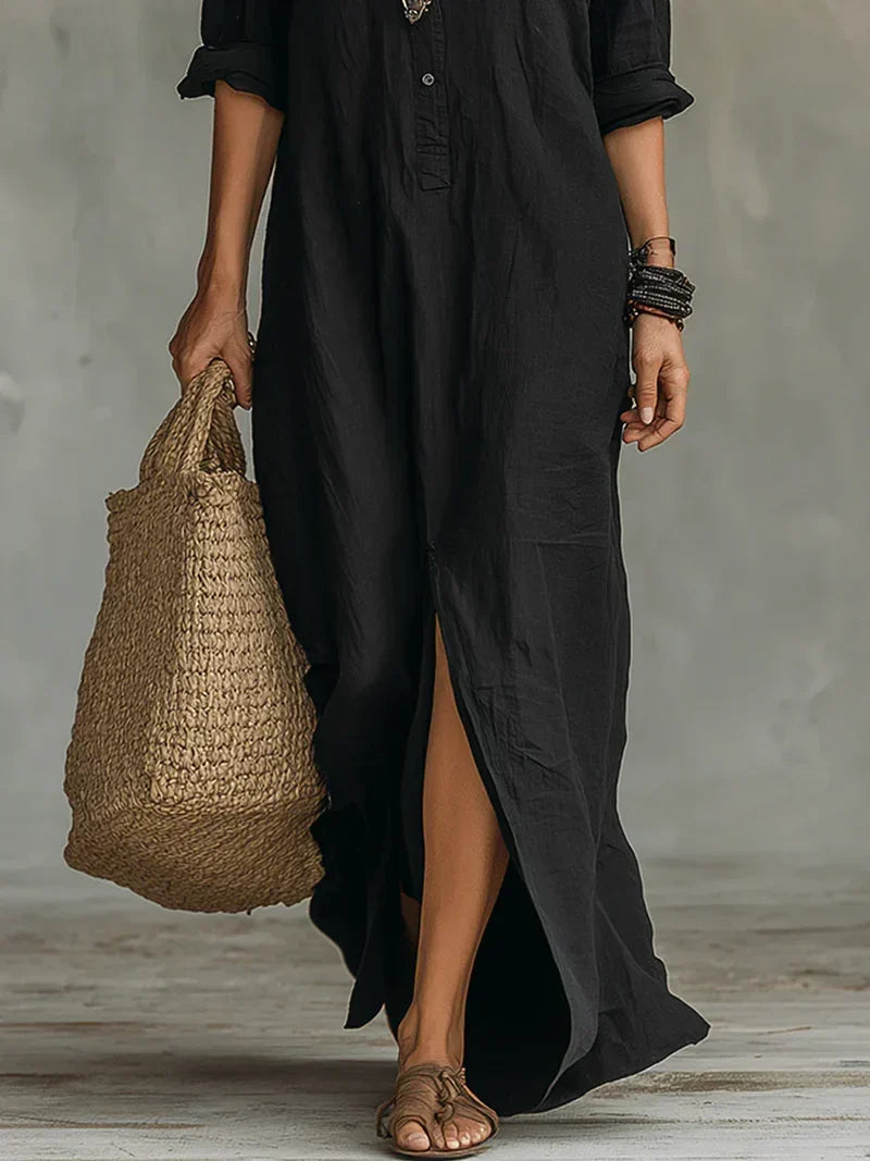 Josephine | Relaxed Collared Button Maxi Dress