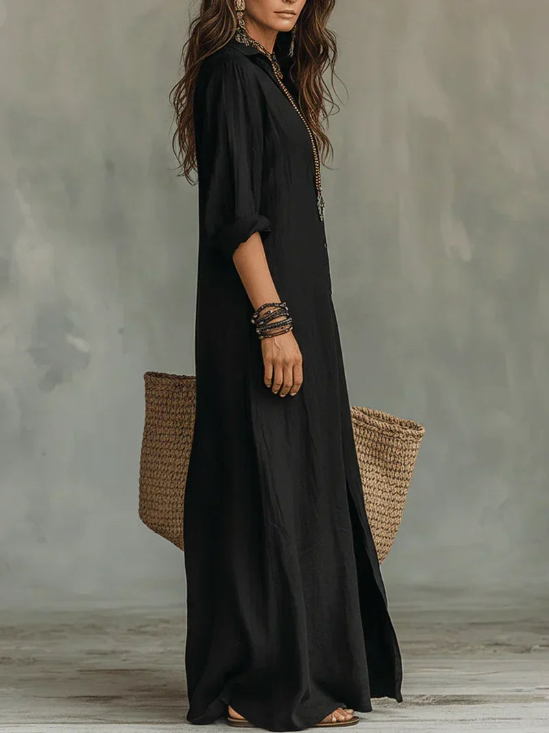 Josephine | Relaxed Collared Button Maxi Dress