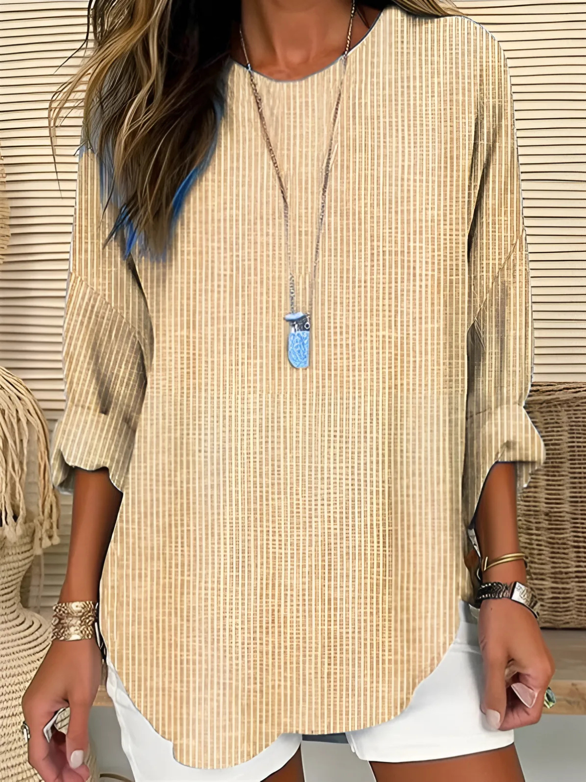 Talia | Lightweight Striped Blouse