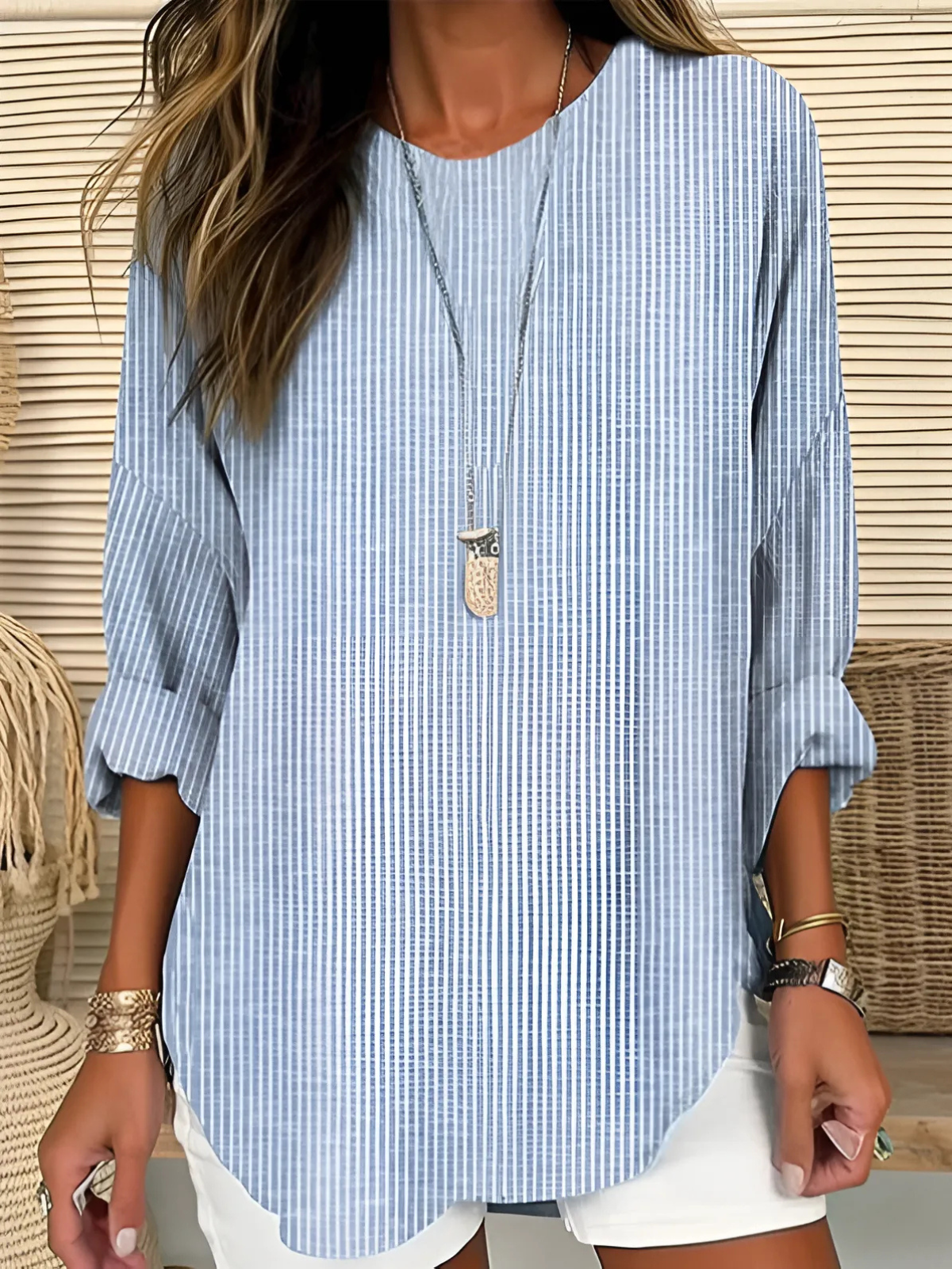 Talia | Lightweight Striped Blouse