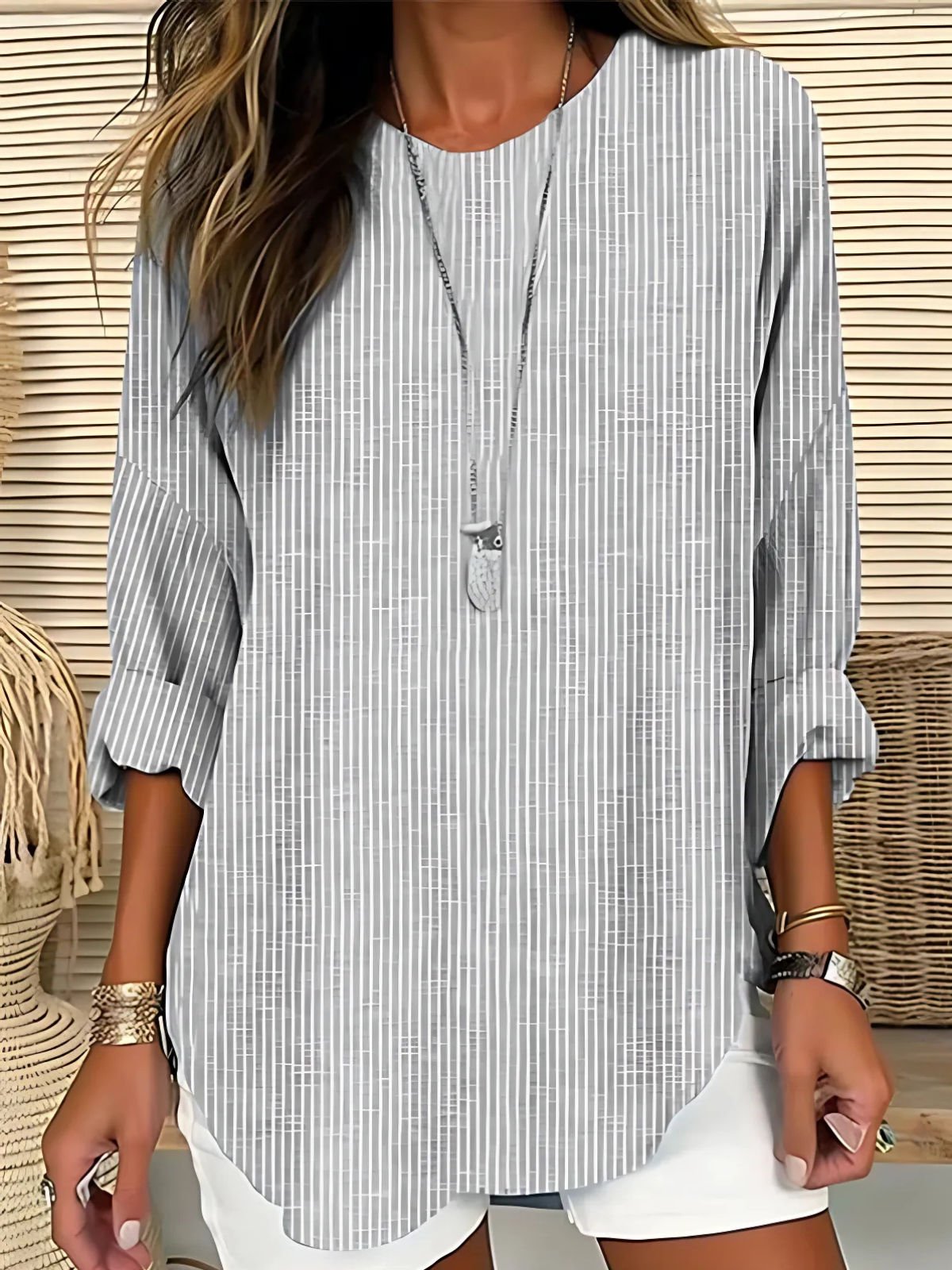 Talia | Lightweight Striped Blouse