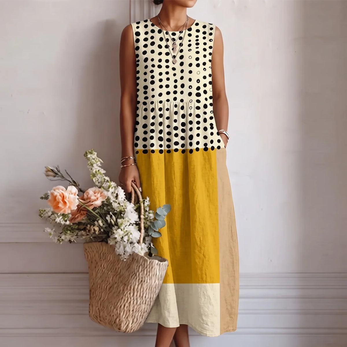 Marnie | Sleeveless Pocket Midi Dress