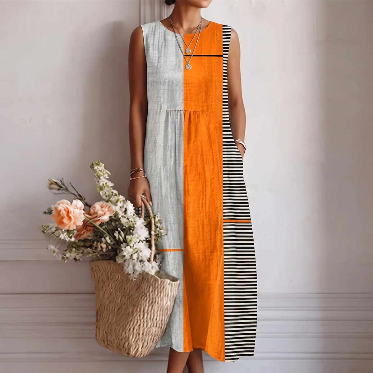 Marnie | Sleeveless Pocket Midi Dress