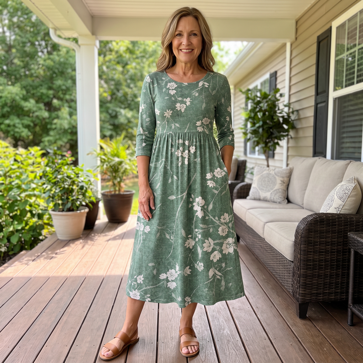 Evelyn | Relaxed Floral Midi Dress