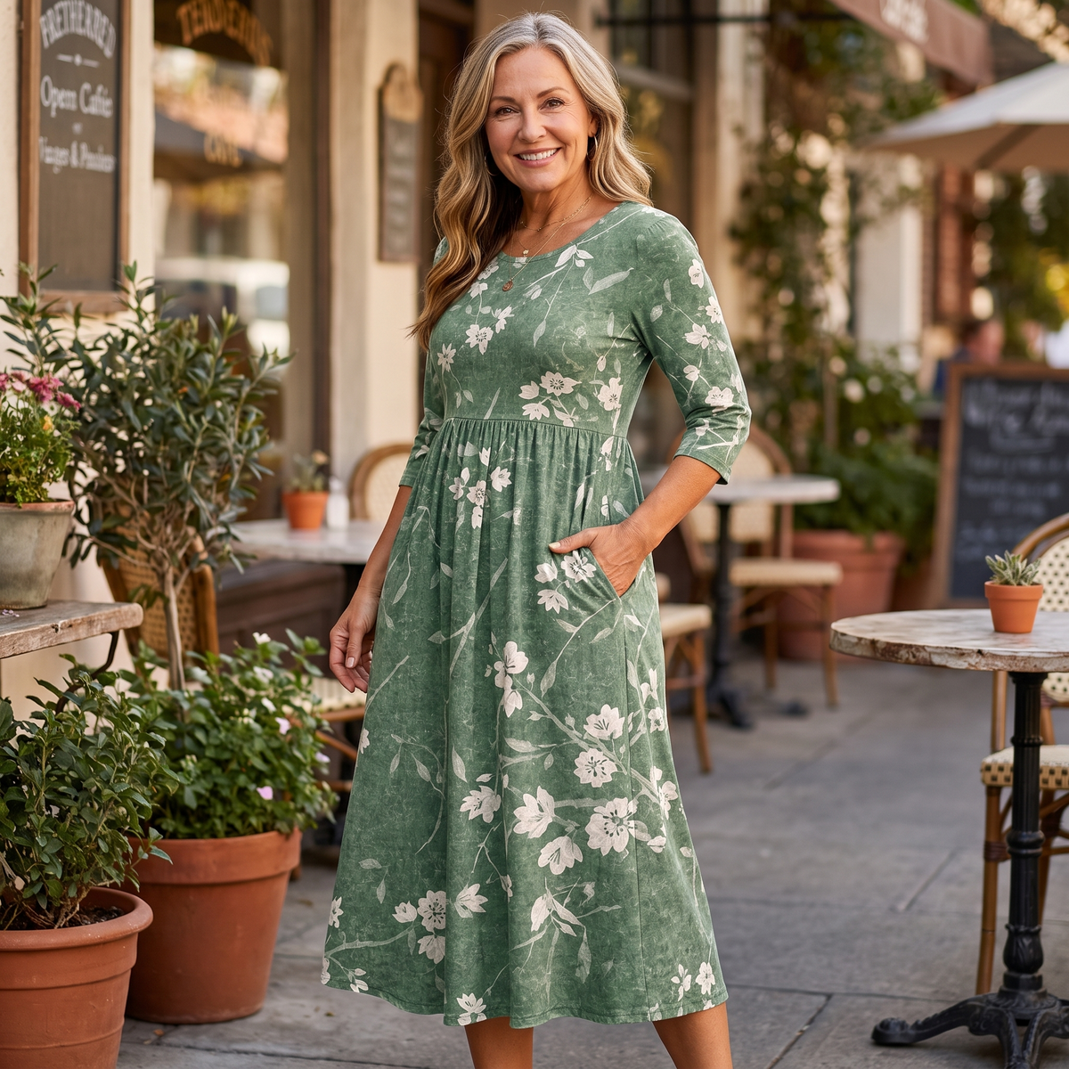 Evelyn | Relaxed Floral Midi Dress