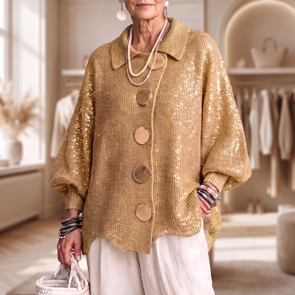 Isadora | Statement Button Knit Cardigan