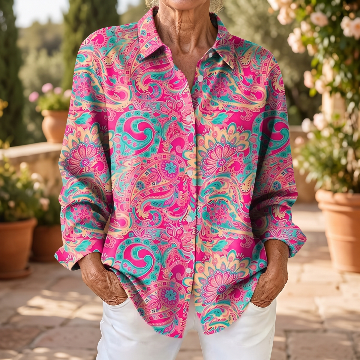 Rosalie | Paisley Button-Up Shirt