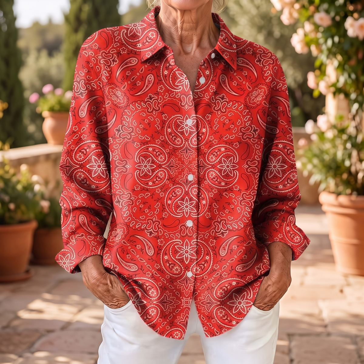 Rosalie | Paisley Button-Up Shirt