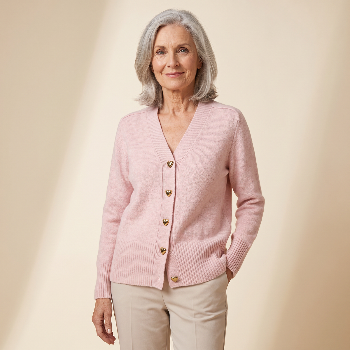 Veronica | Heart Button Knit Cardigan
