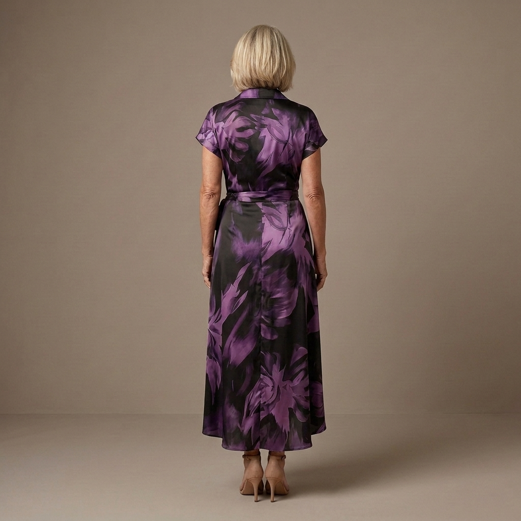 Corinne | Abstract Print Wrap Midi Dress