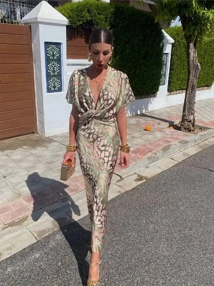 Tessa | Copper Print Midi Dress