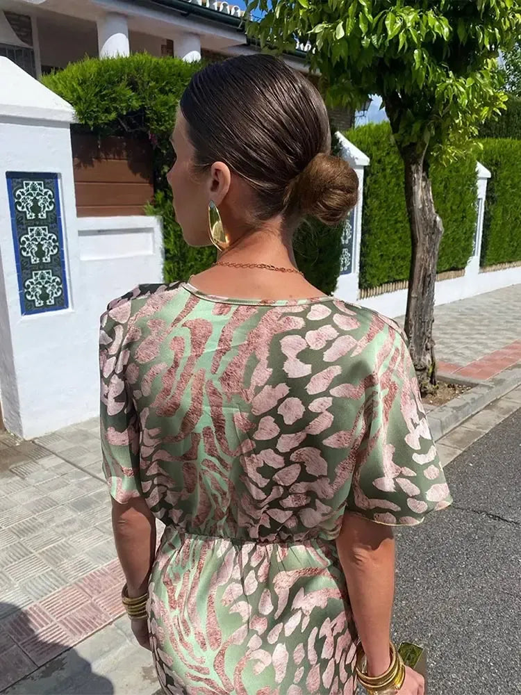 Tessa | Copper Print Midi Dress