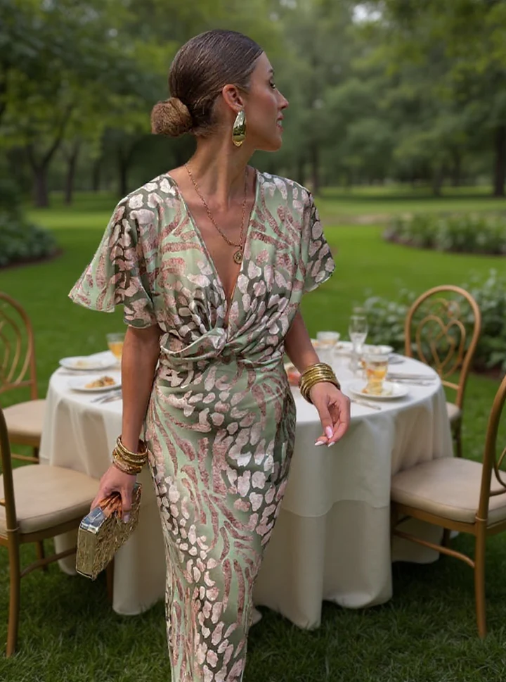 Tessa | Copper Print Midi Dress