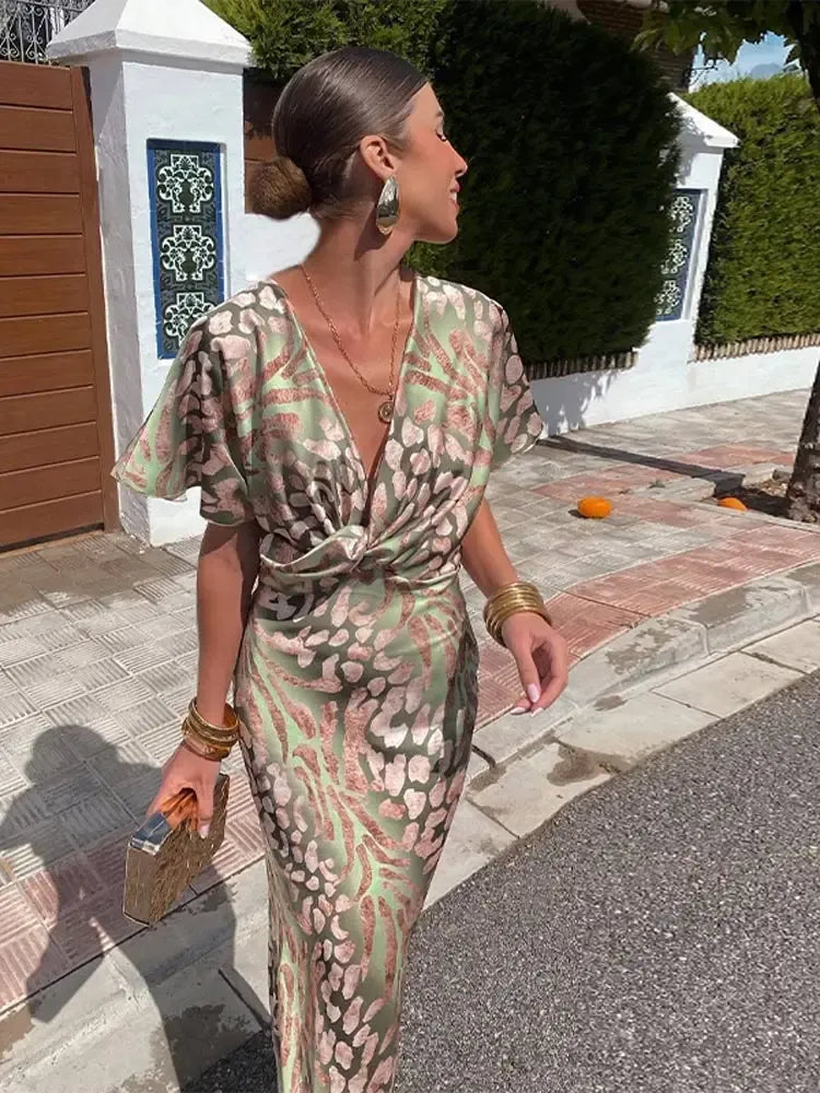 Tessa | Copper Print Midi Dress