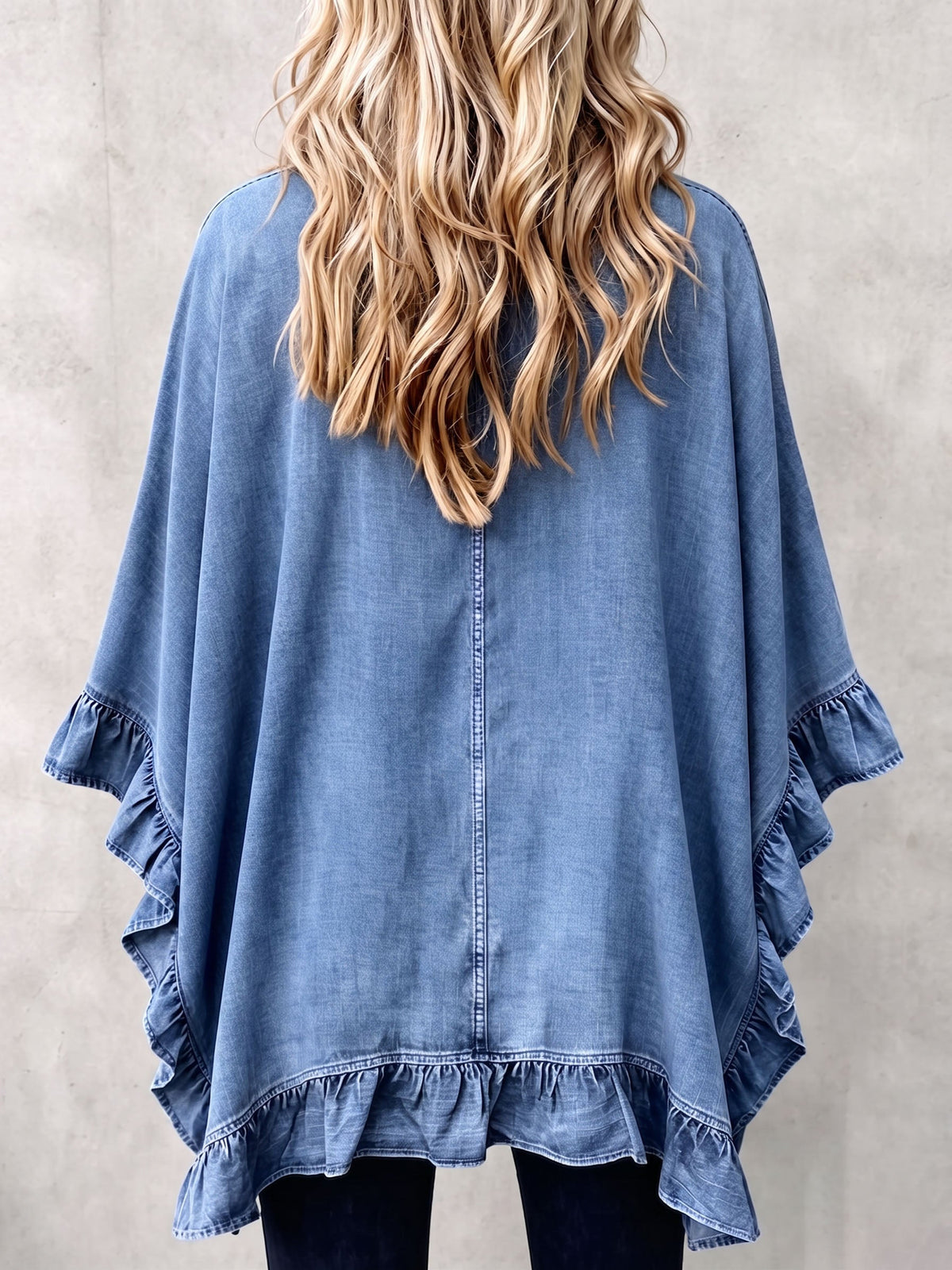 Joanne | Feminine Ruffle Denim Cardigan