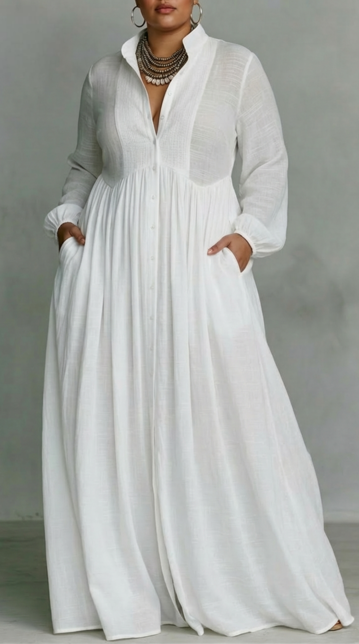 Lucinda | Flowing Button-Front Maxi Dress