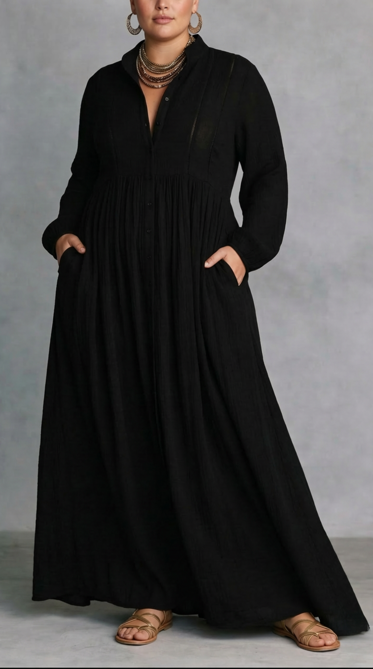 Lucinda | Flowing Button-Front Maxi Dress