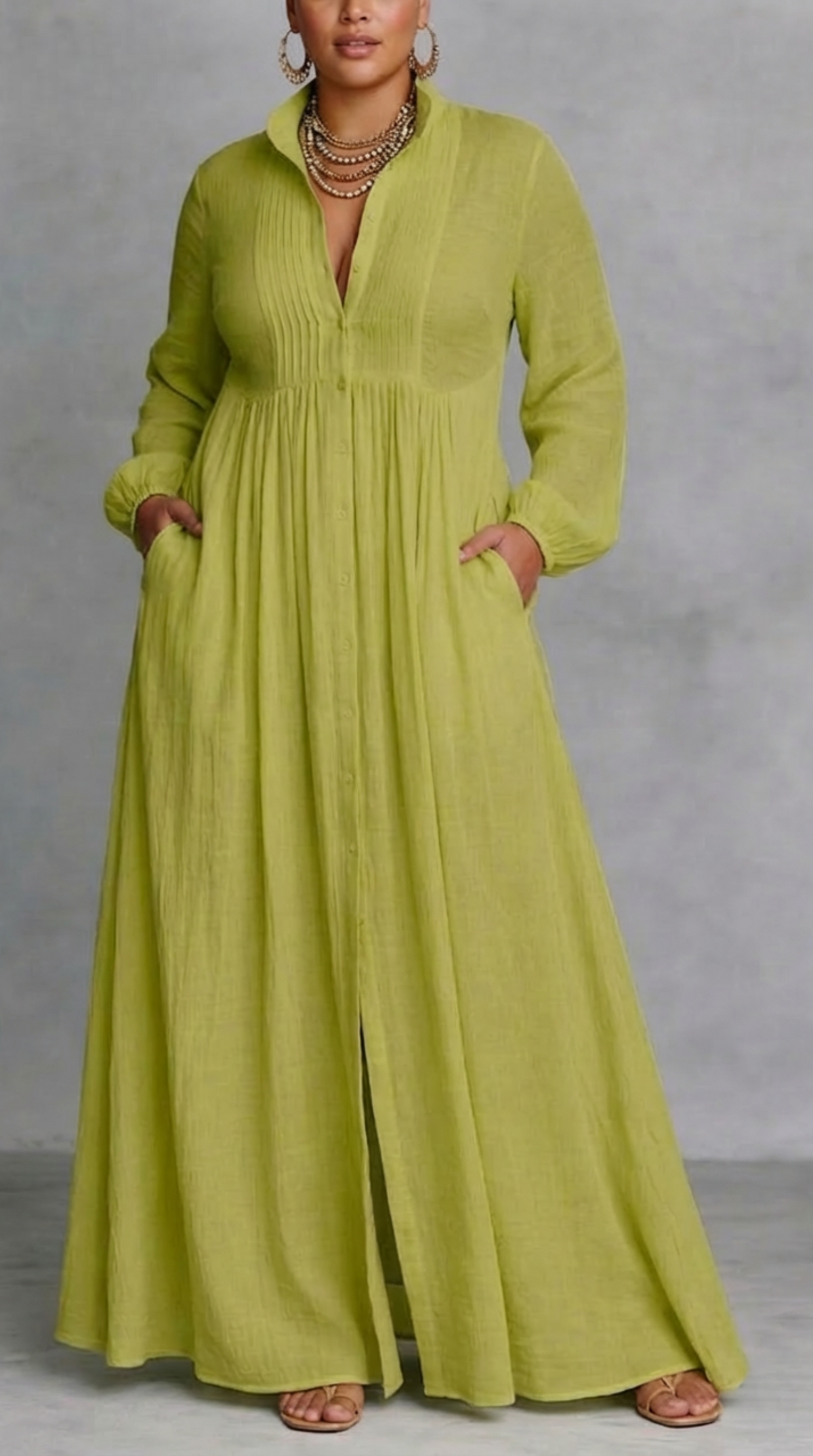 Lucinda | Flowing Button-Front Maxi Dress
