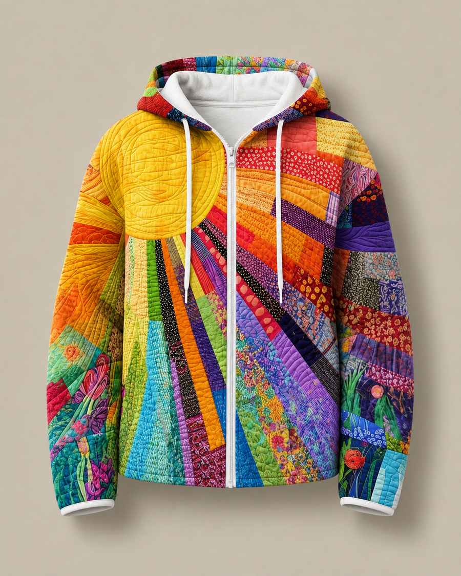 Rhealyn Sunburst Print Zip Hoodie
