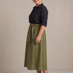 Rosalind set in black and olive, side view