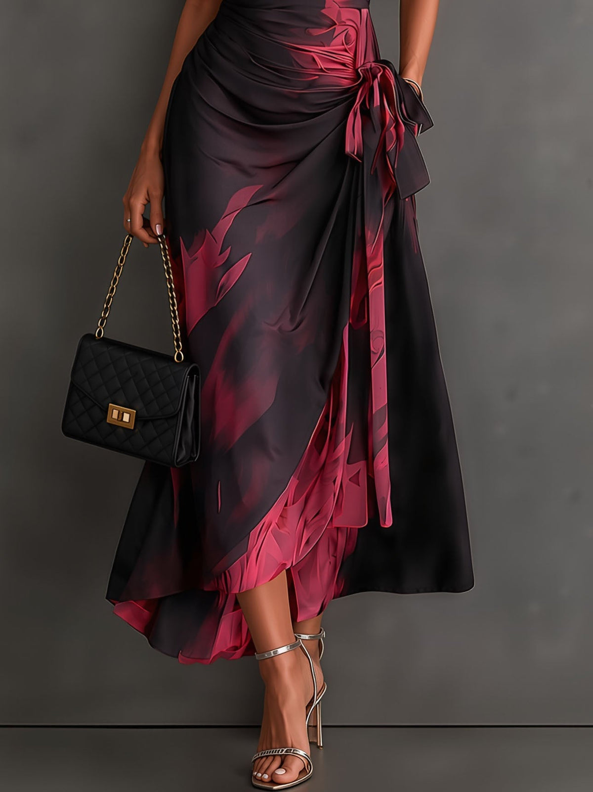 Marielle | Abstract Wrap Midi Dress