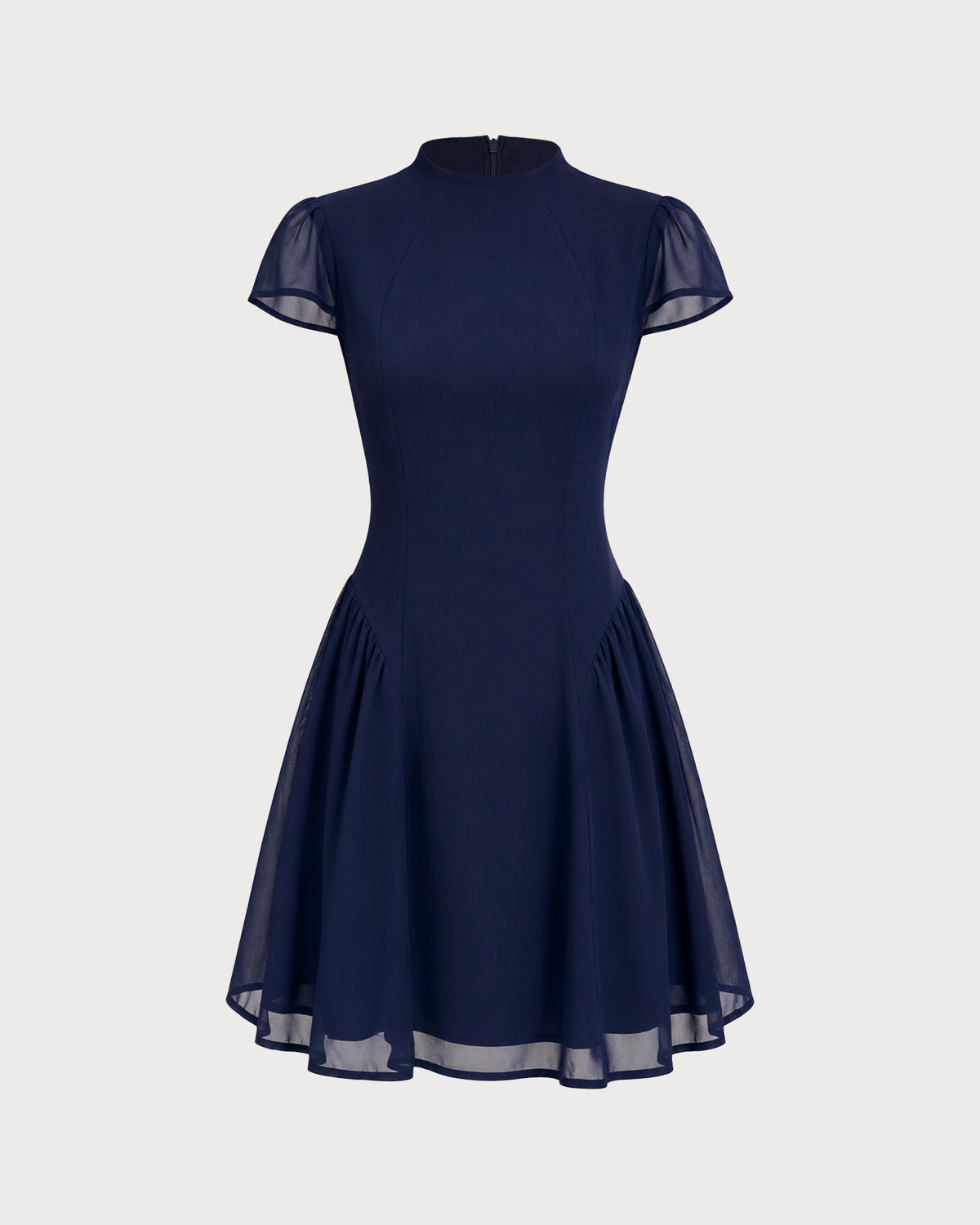 Blue Turtle Ruched A-Line Mini Dress