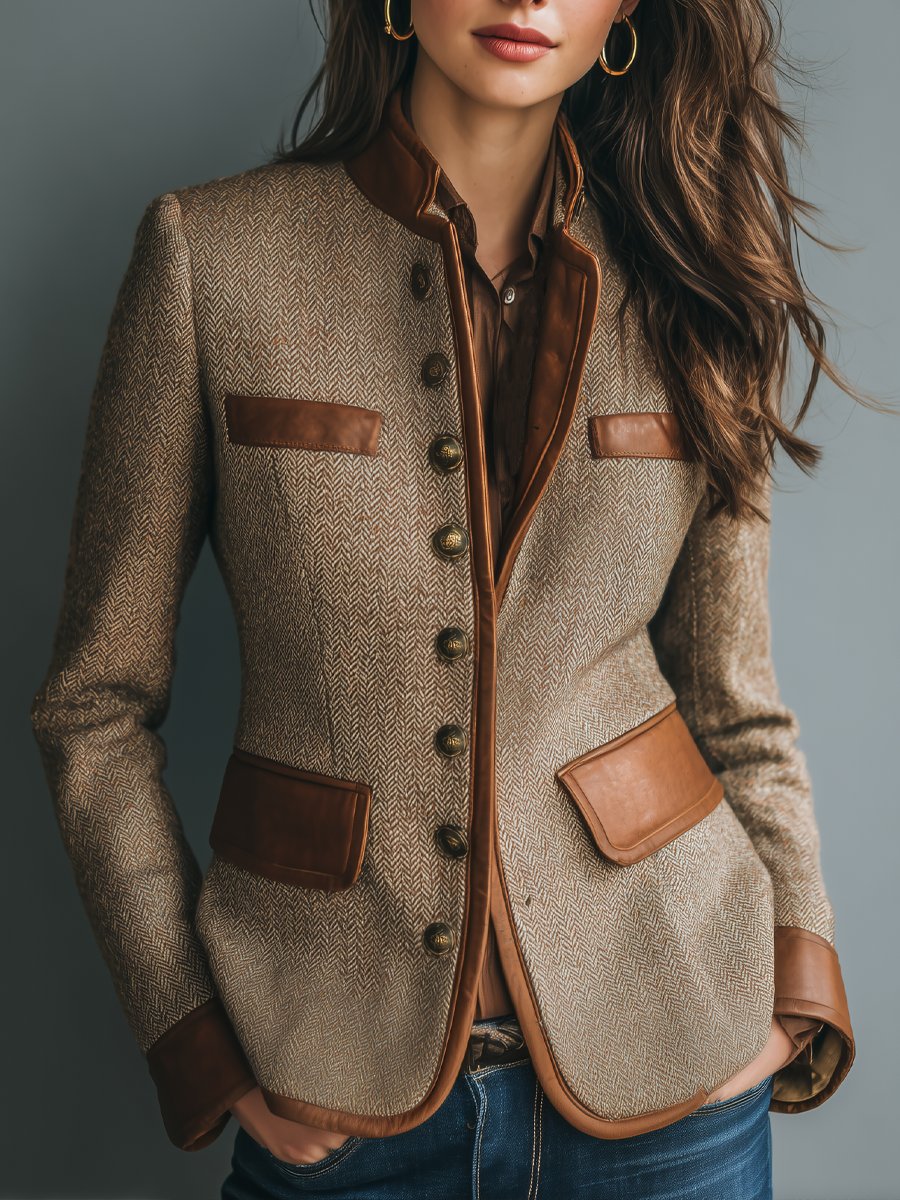 Eleanor | Vintage Tweed Button-Front Jacket